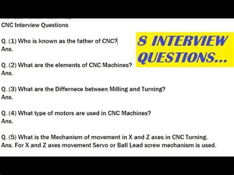 cnc machinists interview questions